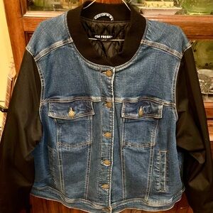 Joe Fresh Denim and Black Quilted Jacket Size 2X